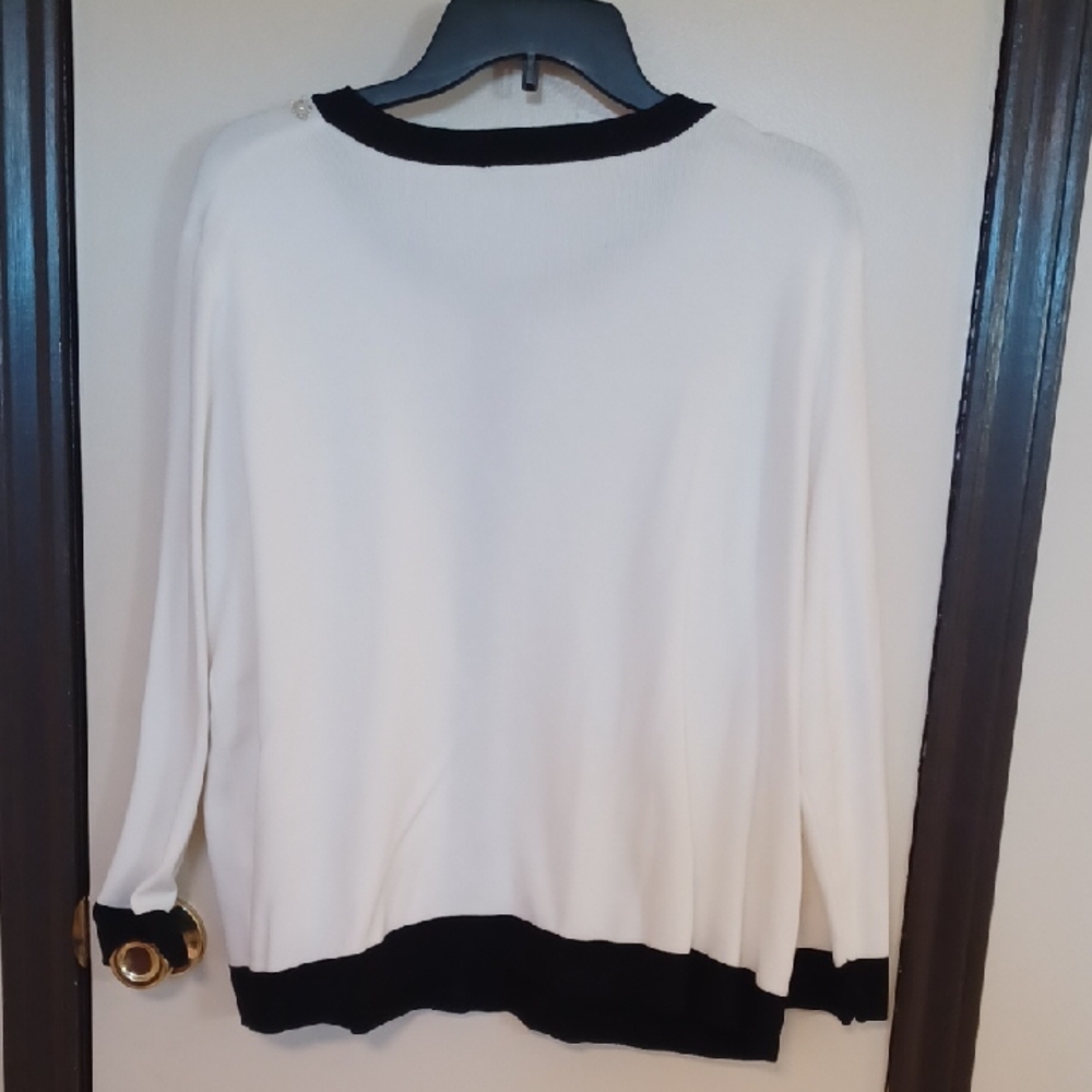 Adrianna Papell Black and White Cardigan - Picture 2 of 8